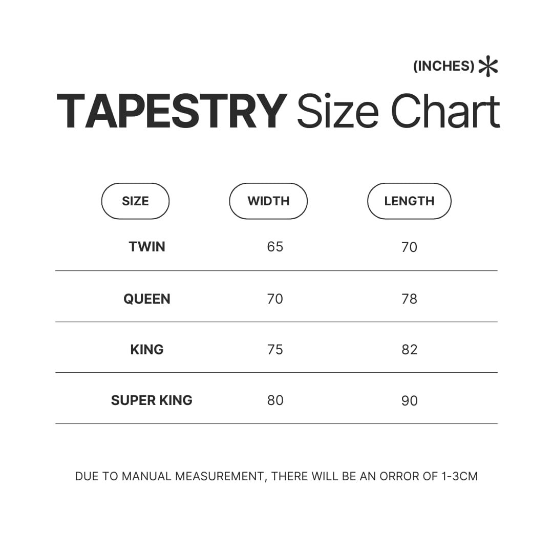 Tapestry Size Chart - The Simpsons Merchandise